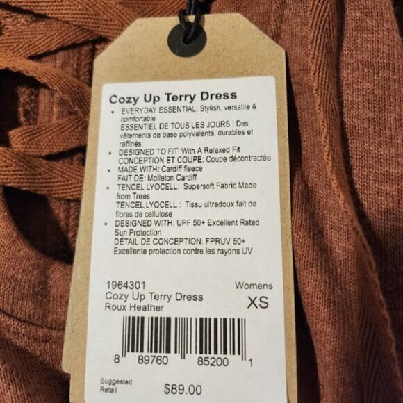 2/$50 Prana Roxy Heather Cozy Up Terry Dress Size XS โ Casual & Comfortable - Picture 7 of 8